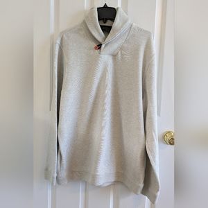 Tasso Elba Men's Shawl Collar Pullover Sweater Cream W/Gray Specks In Si…